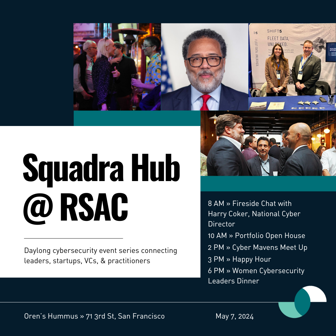 A banner showing the schedule at Squadra Hub @ RSAC